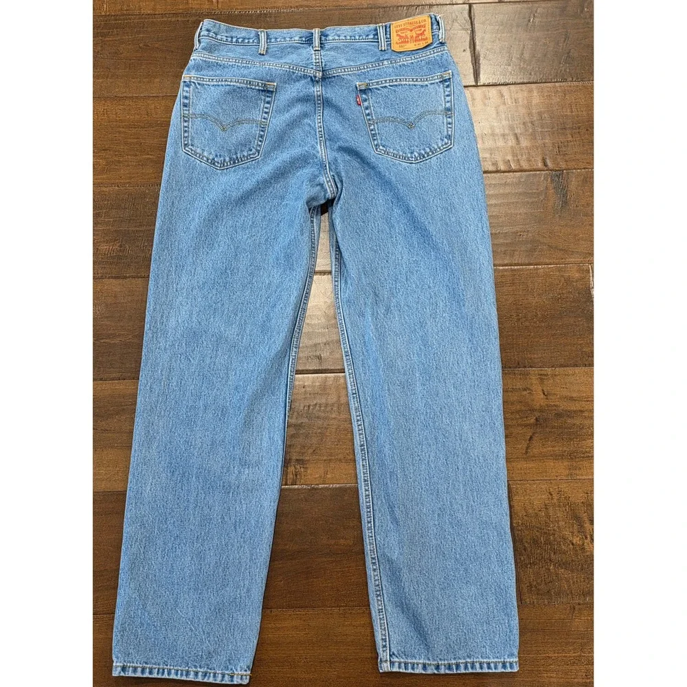 Western Levis 550 Relaxed Fit Light Wash Denim Skater 40x34 Blue Tapered Leg